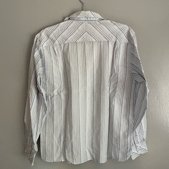 Perry Ellis | vintage 100% cotton striped long sleeve button down shirt | sz 18 - Picture 2 of 7
